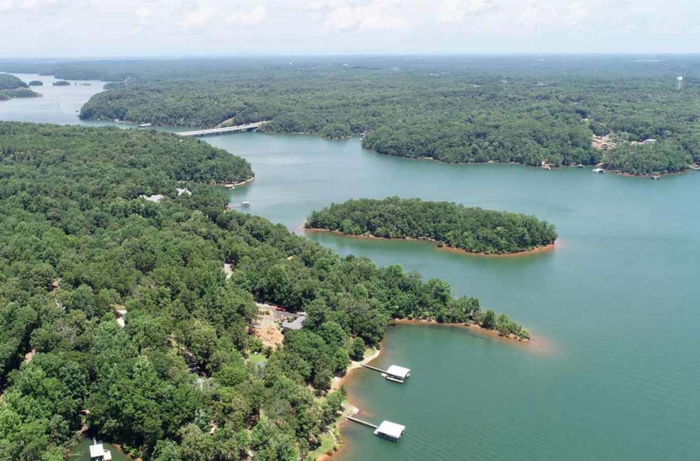 Painter Land Development utilizing top-grade machinery for land clearing at Lake Hartwell, preparing the terrain for future development with expertise.