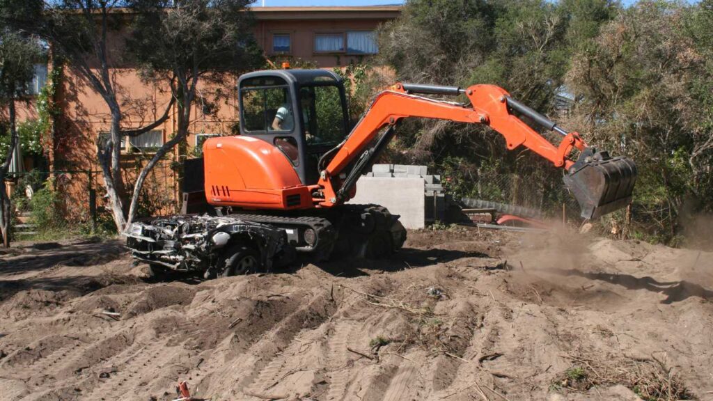 Detailed view of land grading in progress in Walhalla, demonstrating the precision and care taken by Painter Land Development to ensure level and suitable grounds for building projects.