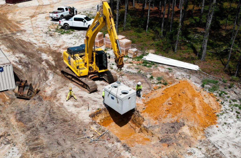 Benefits of land grading and excavation in Rabun County, NC by Painter Land Development. An excavator preparing a site for construction.